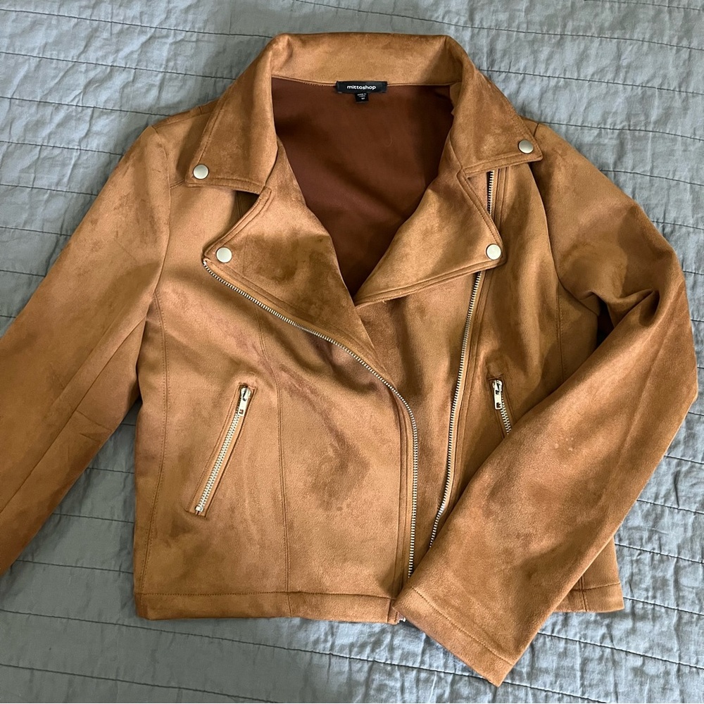 Camel Faux Suede Jacket